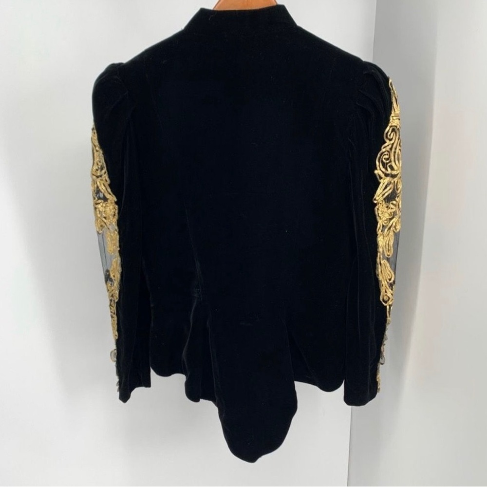 Vintage Karen Kada Black Velour Jacket with Gold Embroidery - Picture 3 of 4